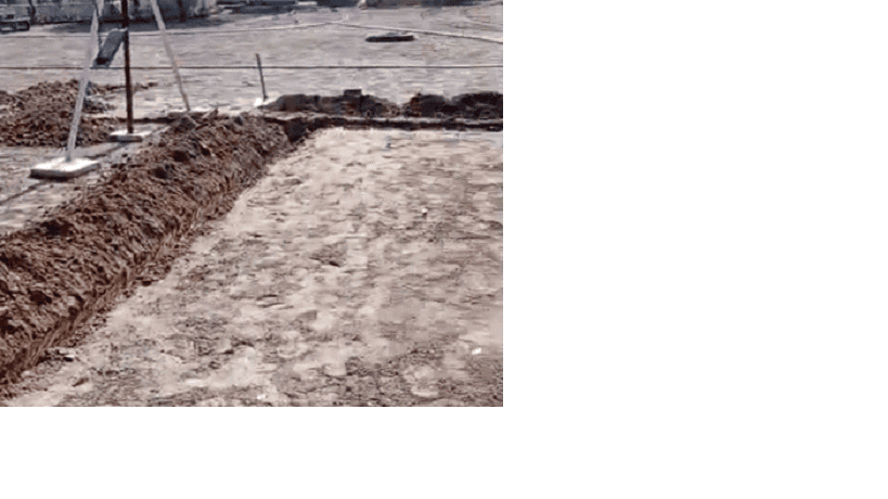 Digging trenches for the pipes