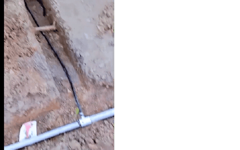 Laying the branch lines to sprinklers